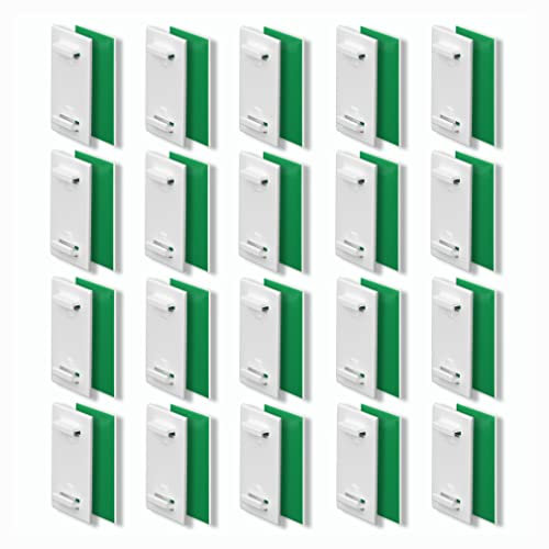 KLEMMFLEX Klebehalter 20 Stück, kurz, für Klemmfix Rollo, Doppelrollo, Duo-Rollo, ohne Bohren, zum Kleben, als Zubehör, Ersatzteil für die Befestigung am feststehenden PVC-Fenster, Balkontür