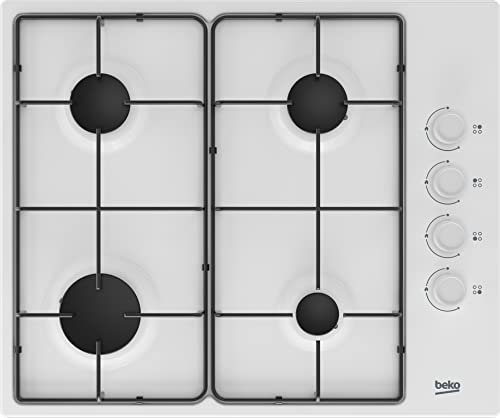 Beko placa gas 60cm 4 fuegos blanca HIGG64123SW