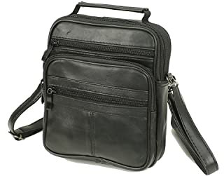 Sotala Echt Leder Flugbegleiter Umhängetasche Arbeitstasche Schultertasche Messenger Schwarz Bag mittel