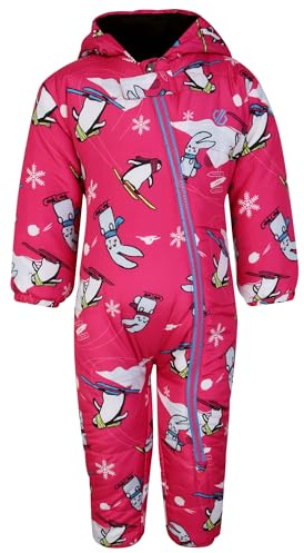 Dare2b Tuta da neve isolata per bambini con tessuto impermeabile e traspirante, perfetta per sci, snowboard e sport invernali, animali rosa della neve