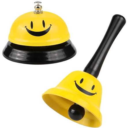 2 Stück Tischglocke, Tischklingel, Rezeptionsklingel, Haustier Glocke Lächelnglocke für Restaurant Küche Hotel Bars Service Haustier