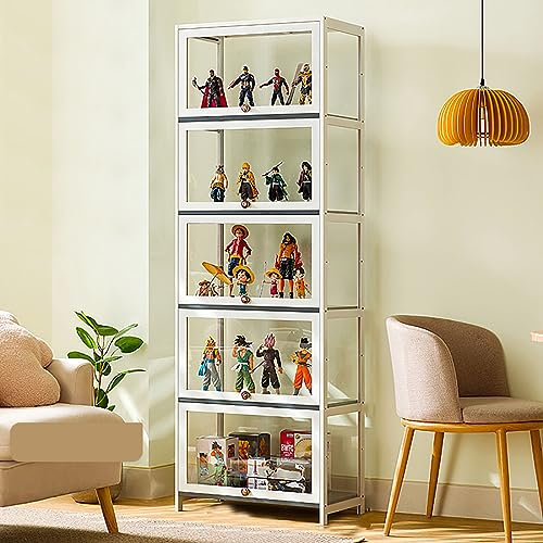 ZMHPLKH glasvitrine vitrine vitrinenschrank sammlervitrine hergestellt aus natürlicher Bambusrahmen Flip-Schranktür-Design, versiegelt und staubdicht, mehrere Größen 60 * 32 * 172