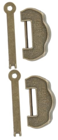 STOBAZA 2stücke Vintage Vorhängeschloss Für Schmuckkästen Retro-chinesisches Design Handgefertigt Für Kosmetik Und Schmuckboxen Tragbar Und Praktisch