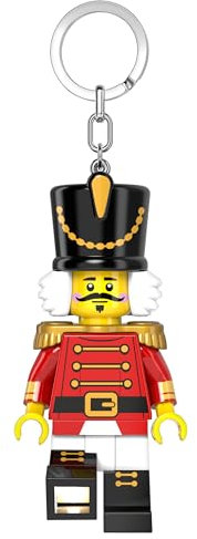 LEGO Iconic Nussknacker Schlüsselanhänger mit LED-Taschenlampe (KE214H) – 9 cm große Weihnachts-Minifigur – festliches Schlüssellicht – Super Geschenk für Kinder & LEGO Fans