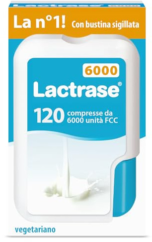 Pro Natura® Lactrase 6000 FCC, 120 compresse di lattasi per l'intolleranza al lattosio, per gustare senza problemi latte e latticini