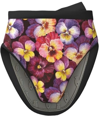 Flores de Pensamiento de Acuarela, Mini Manoplas de Silicona para Horno, Guantes de Cocina Antideslizantes y Resistentes al Calor