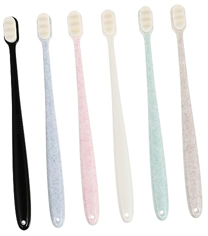 Weiche Zahnbürste für Erwachsene, Wellenförmiges Design, 6 Stück | Pp/pbt, Leicht und Handlich, für Tägliche Zahnpflege, Kompakte Borstenform Zufällige Farbe