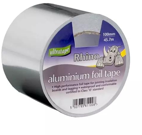 CELINO making your day Aluminium Foil Tape Rolls 50/100mm x 10/45m Silver Self Adhesive Heat Insulation (100mm x 45.7M)