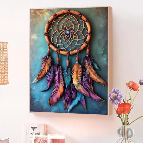 Malen Nach Zahlen Erwachsene TraumfäNger-Netz, Malen Nach Zahlen , Kreativ Set für Erwachsene Frauen mit Pinseln und Acrylfarben Handgemalt Ölgemälde Leinwand für Home Wand Dekor, Geschenk 30x40cm O18