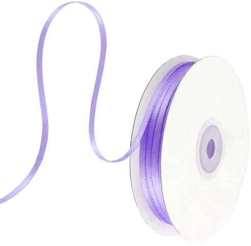 91 m Satinband Lila, 3 mm Doppelseitig Schleifenband Geschenkband Dekoband Seidenband Doppelsatinband Satin Ribbon für Hochzeit Geburtstag Party Dekoration, Geschenkverpackung, Basteln