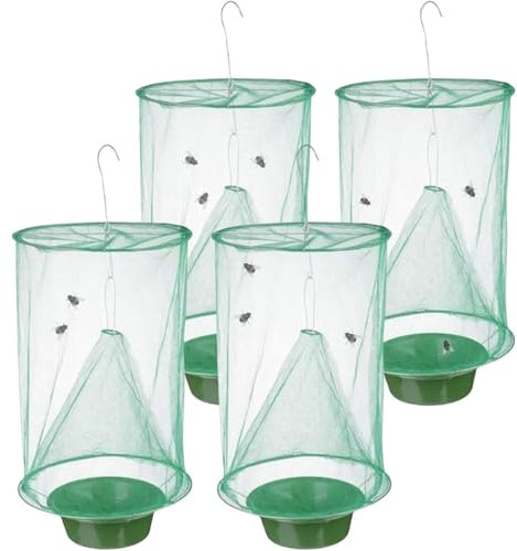 4pcs Trap à Mouche extérieur, Piège à Mouche Net, Pliable réutilisable piège à Mouches Filet Portable Attrape-Mouches visuel, pour Cheval Stable Ferme (4PCS)