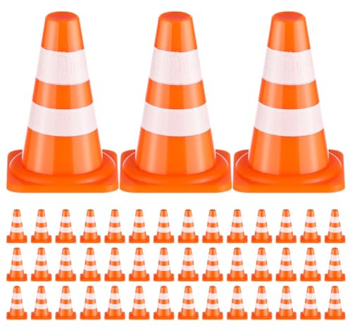 Jouet Orange de Barrière de Circulation Miniature 100 Pièces en Plastique | Simulation pour Garçon et Filles et Jeunes Apprenants de Scène Routière Apprentissage des Couleurs Usage Intérieur