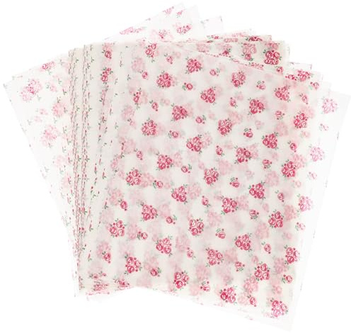 Papier Sulfurisé 50 Pièces en Papier, Imprimé Rose, Anti-graisse