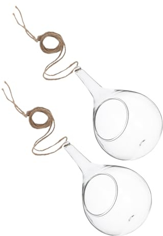 TOBBOMEY Hängende Hydroponische Vase Micro Landschaft Glas Pflanzenhalter Mit Seil Für Hydrokultur Und Sukkulenten Dekoration Langlebig Und Bruchfest