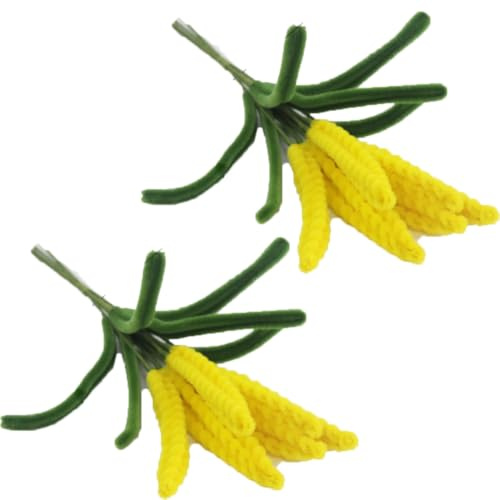 SHTGOI Flores artificiales, 2 unidades, flores de peluche y lavanda, ramo de peluche, limpiador de silbatos, fácil de limpiar, para bodas, festivales, fiestas, decoración