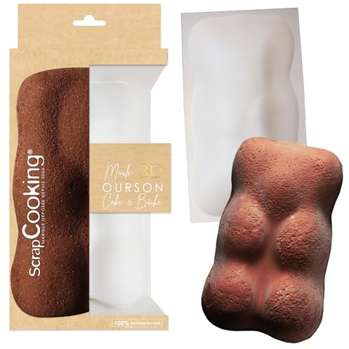 ScrapCooking - Moule en Silicone Gâteau & Bûche Ourson - 22 x 12,7 x 8 cm - Gâteau à Étages, Rainbow Cakes, Gâteaux Anniversaire - Pâtisserie Noël Anniversaire - 2898