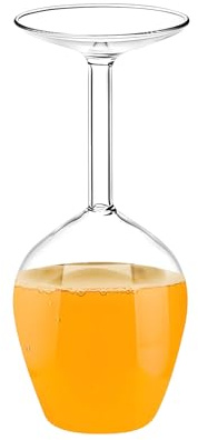 Upside Down Wine Glass - Inverted Cups for Red Wine,Modern Glassware 400ml for Men Women Valentine's Day Birthday Christmas Hot Cold
