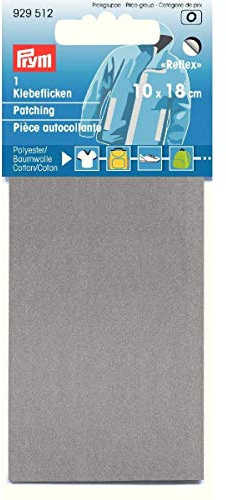 Prym 929512 Klebeflicken reflektierend 10 x 18 cm silberfarbig, Silber