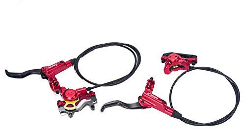 Zoom- HB-875 Hydraulic Disc Brake Front & Rear 750mm & 1400mm Set for Mountain Bike MTB BMX (Red)