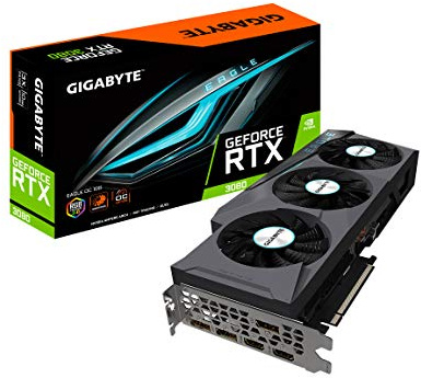 Gigabyte Carte Graphique GeForce RTX 3080 Eagle OC 10G, 3 Ventilateurs WINDFORCE, 10GB 320-bit GDDR6X, GV-N3080EAGLE OC-10GD Carte vidéo