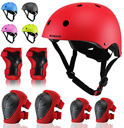 Kids Bike Helmet for Kids 3-5/5-8/8-14 Adjustable Toddler Helmets 2-4 Years with Knee Pads for Kids GirlsBoys Youth Skateboard Bicycle Helmet for Scooter Roller Skating Balance Bike