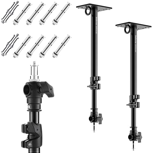 Selens Wandmontage Ausleger Boom Arm 55CM, Fotografie Wand Deckenmontage Arm 2 Stück Einstellbare Länge mit 3/8 1/4 Gewinde Universal Adapter für Fotostudio Videoleuchten Regenschirme Reflektoren
