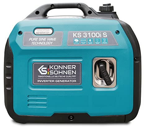 K&S Könner&Söhnen KS 3100i S Inverter-Generator, Stromerzeuger 3100 W, Schuko-Steckdose 230 V, 2 USB-Anschlüsse,LED-Anzeige, ECO-Modus,Kupferwicklungen,notstromaggregat EURO V.