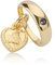 NKlaus Kettenanhänger Taufring Saphir blau Schutzengel 333 Gelb Gold 11,7mm für Jungen 8655