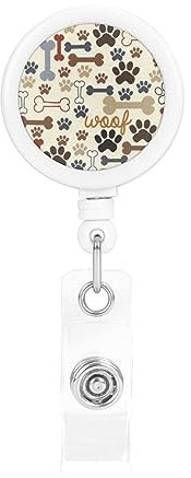 Hundeknochen Pfote einziehbare Abzeichenrolle Niedliche Krankenschwester Abzeichenhalter mit Krokodilklemme Name Dekorative Abzeichen Rollen Badge Clip ID Kartenhalter