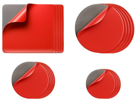 Tuwonwa 20PCS Double Sided Sticky Pads, Waterproof Strong Adhesive Pads for Number Plates, Dash Cam Mounts, Household & Outdoor Use, Heavy Duty VHB Foam Tape Squares and Round Mounting Pads