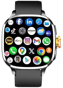 XINDADA 5G Full Netcom S99 Smartwatch Android Amoled Screen 900W Rotating Camera WIFI GPS Position Compass NFC Bluetooth With 190° Rotating Camera (Black,16GB 256GB,Nero)