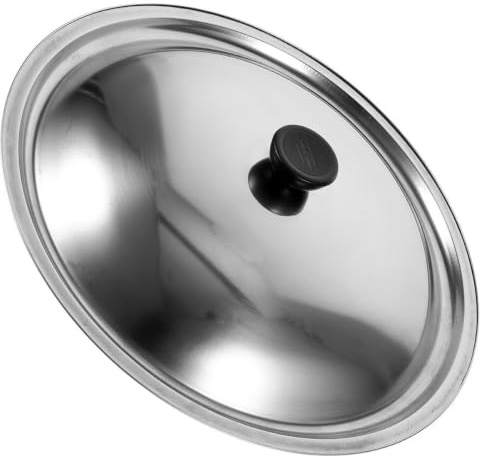 HOMSFOU Edelstahl Topfdeckel 18cm Glas Silber Wiederverwendbar und Rostfrei Deckel für Pfanne und Topf für Küche