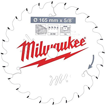 Milwaukee 4932471311 Circular Saw Blade P W 165 x 15.87 x 1.6 mm x 24 Atb