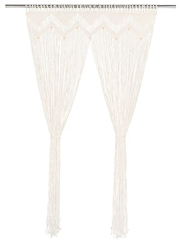 vidaXL Vorhang Handgefertigt Makramee Fadenvorhang Dekovorhang Raumteiler Türvorhang Fadengardine Gardine Fenstervorhang 140x240 cm Baumwolle