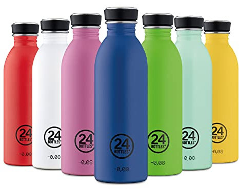 24BOTTLES Super Light Water Bottle | Reusable Stainless Steel Bottle BPA | Urban Bottle | Original Italian Design - Gold Blue 500ml