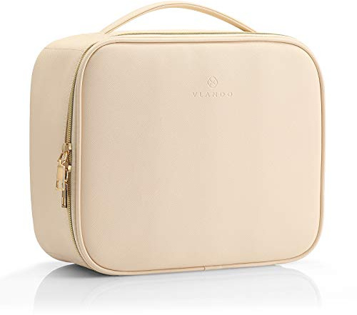 Vlando Reise Kosmetiktasche Große Schminktasche,Makeup Tasche für Damen Frauen Mädchen Männer,Wasserdicht Waschtasche Tragbare Make-up-Tasche Organizer,Kosmetiktaschen,Kosmetikkoffer Hellweiß