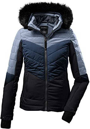 killtec Damen Steppjacke/Skijacke mit abzippbarer Kapuze und Schneefang KSW 250 WMN SKI QLTD JCKT, hell stahlblau, 38, 37577-000