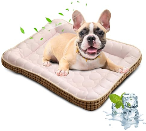PETCUTE Kühlmatte für Hunde,Hundebett Katzenbett Haustier Kühlmatten,Waschbar Hunde Kühldecke Bett,Hund Selbstkühlende Decke im heißen Sommer,Haustier Schlaf Eisseide Kühlbett für Kleine Hund Katzen
