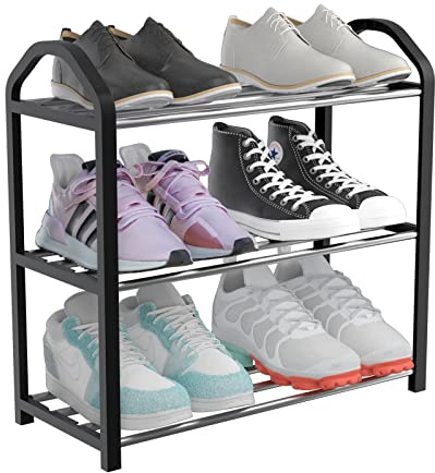 Allinside 3-stufiger Schuhregal-Organizer, Schnelle Montage, Kein Werkzeug Erforderlich, Schuhaufbewahrung für Eingangsbereich, Wohnzimmer, Flur
