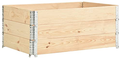 Makastle Lot de 3 Cadres de palettes - Cadre de Pose - Parterre surélevé - Cadre empilable - pour Herbes aromatiques - Jardinière en Bois Massif - pour Jardin et terrasse - 100 x 150 cm