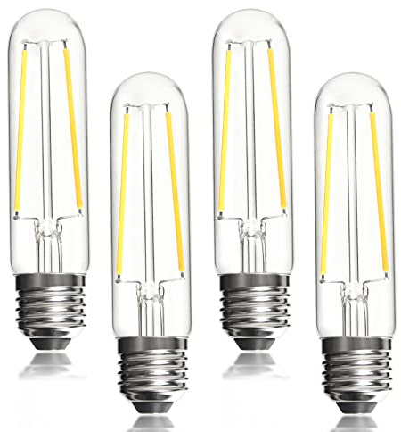 BRIMAX 125mm Dimmbar E27 T30 LED Filament Leuchtmittel 4W, 3+1 Set 2700K | 400LM, CRI80, Ø30mm, Länge inkl. Sockel 125mm, flackerfrei, Phasenabschnitt-dimmbar, für Bar/Wand/Tisch