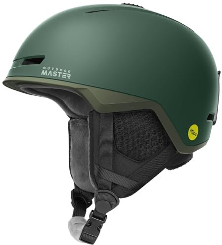OutdoorMaster MIPS Skihelm, Snowboardhelm für Herren und Damen, Snowboard Helm mit Ventilationssystem, Ski Helm aus Polycarbonat-Schale und EPS-Innenschale, Individuelle Passform für präzisen Sitz