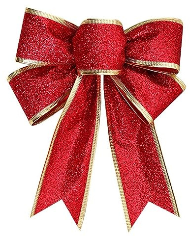3 Stück Glitzer Weihnachtsschleifen Groß Weihnachtsbaum Bogen Schleife Weihnachtsbaumschmuck Weihnachtsdekorationsschleifen Weihnachtsbaumspitze Schleife Für Weihnachten Hochzeit Party Deko,Rot