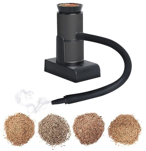 Fumoir portatif Mini Smoker Infuser Food Smoker for Meat, Drink & Food Indoor Infuser with 4 Flavors Wood Chips and Accessories (en anglais)