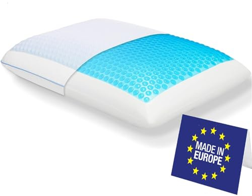 SLEEP COMFY Premium Memory-Schaum Gelkissen – Orthopädische Nackenstütze, Kühlgel-Technologie für alle Schlafpositionen (Sommer- und Winterkomfort), Oeko-Tex Zertifiziert