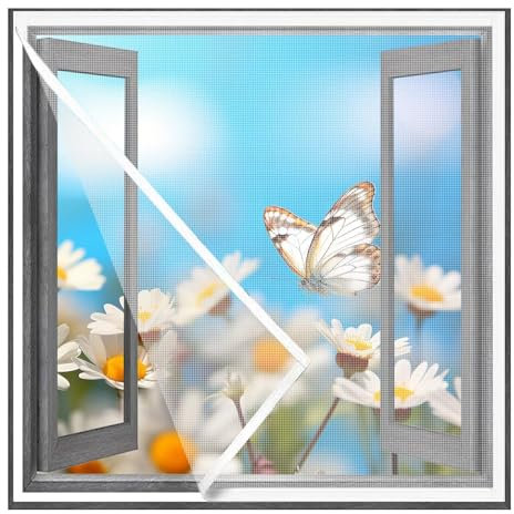 Fliegengitter Fenster Ohne Bohren, Insektenschutz Dachfenster 70x155cm Fenstergitter Mückennetz, Moskitonetz Fliegennetz, Fensternetz Mückenschutz Fliegenschutz, Mückengitter Insektengitter,Weiß