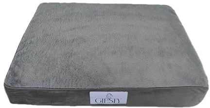 Giesty Orthopädisches Hundebett für Große Hunde, Hundecouch mit Hohem Rand, Haustierbett, Hundesofa Waschbar, Velours und Kunstpelz (Grau, Matratze XL(106x80x10cm))