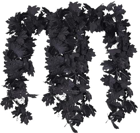 MLqkpwy Herbstblättergirlande,Herbstgirlande | 2 Stück Herbstdeko Ahornblätter Girlande,Herbstgirlande für Kamine, Balkone, Türrahmen, Ergänzung zu Halloween und Weihnachten