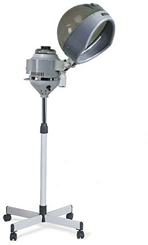 White Professional Hair Steamer Hairdressing Care Beauty Salon Hood Color Processor PP Plastic Iron Stainless Steel 12 Diameter from Side to Side and 11 Deep