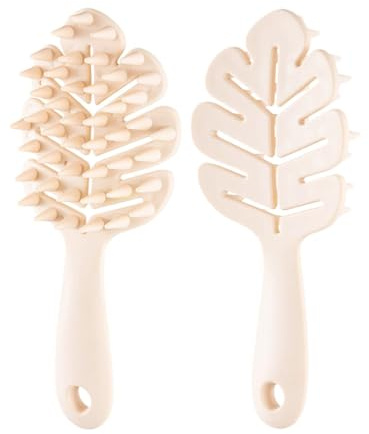 Youngwier Masseur de cuir chevelu, pousse des cheveux, brosse de shampooing pour cheveux, brosse de shampooing pour cuir chevelu, brosse à cheveux secs et humides avec poils en silicone et long manche